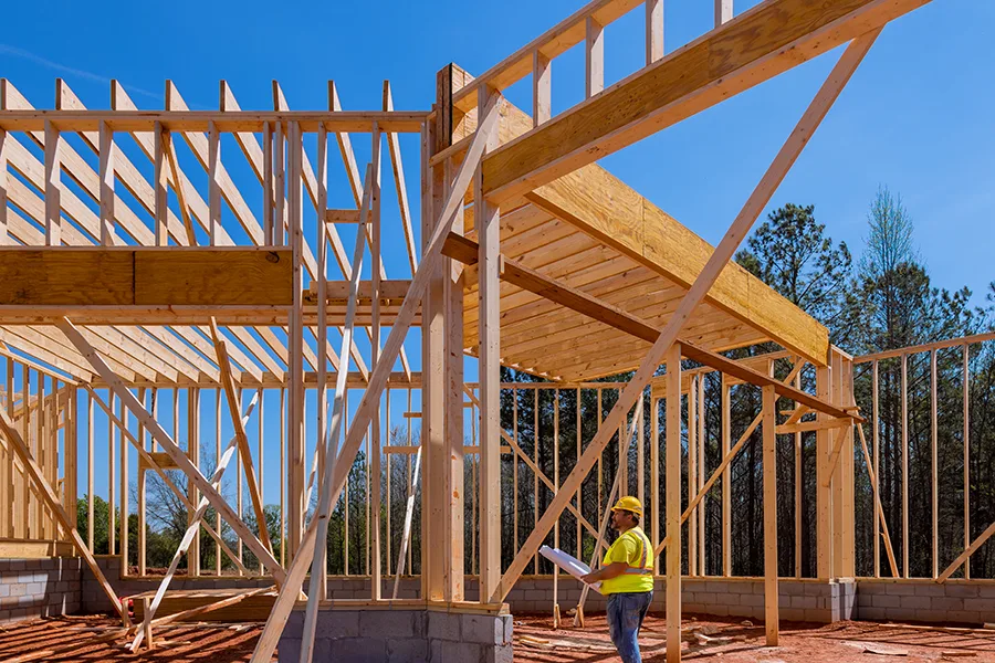 Contractor on construction site