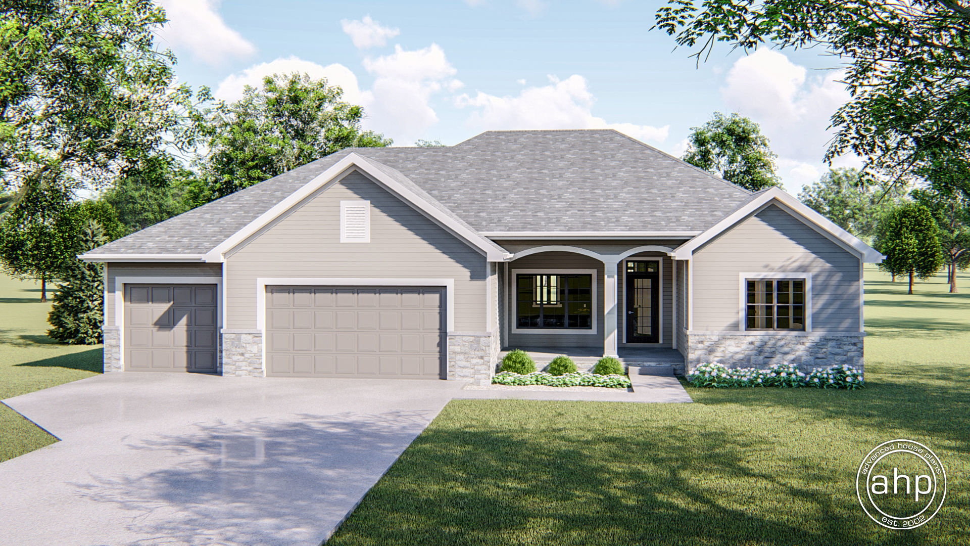  1  Story  Traditional  House  Plan  Larkin