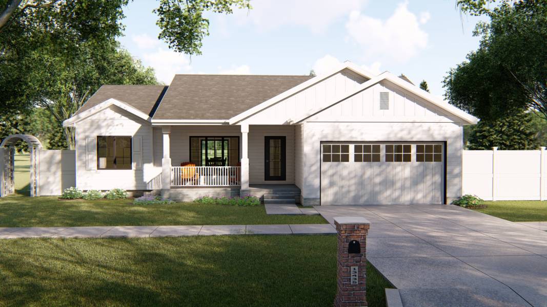  1  Story  Modern Farmhouse  House  Plan  Daniels