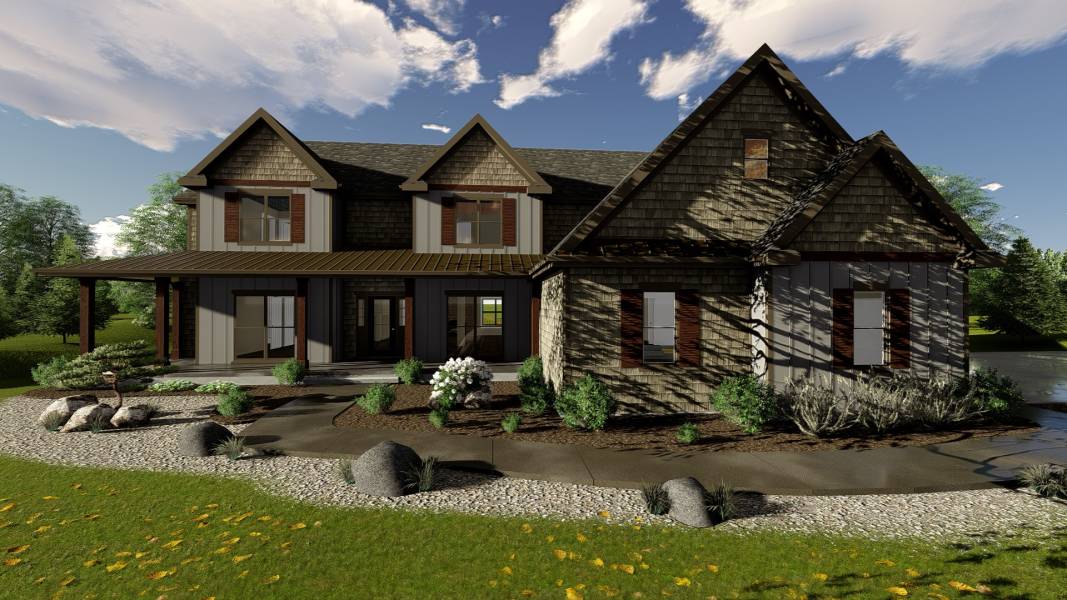 1 5 Story Modern Farmhouse  House Plan  Pine Valley