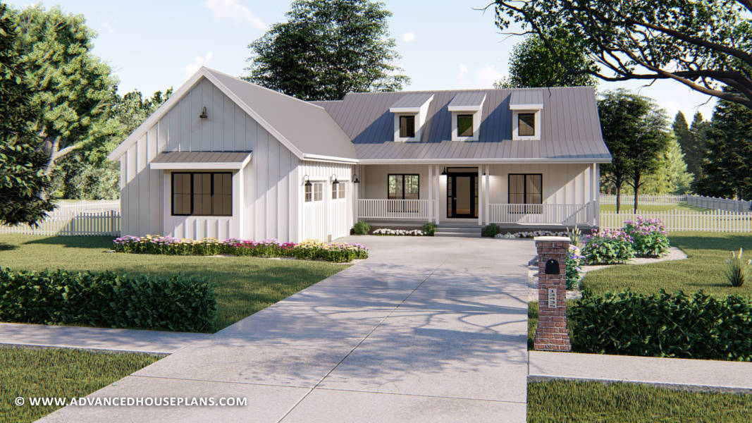 1 Story Modern  Farmhouse  House  Plan  Montgomery