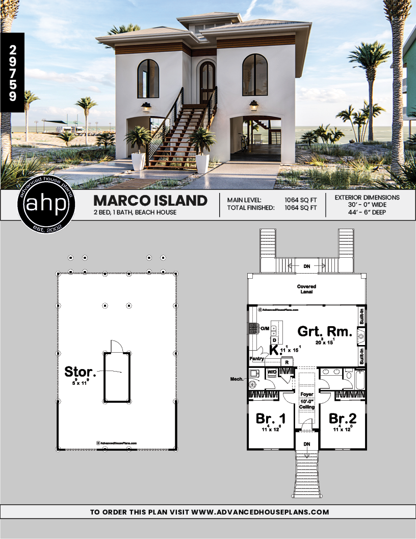 Coastal Beach House Plan Marco Island